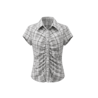 《予約販売》Plaid Shirred Blouse