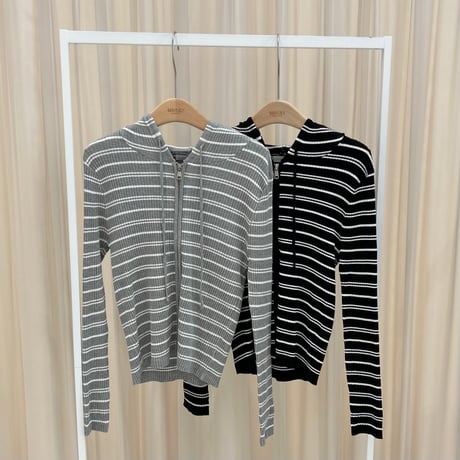 《予約販売》Striped Zip-Up Hoodie