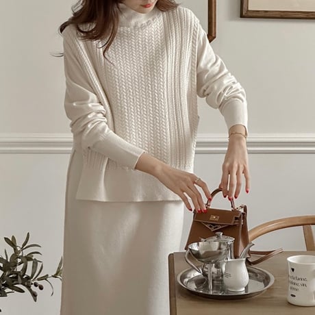 《予約販売》Knit vest & knit one-piece set