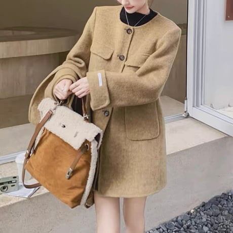 《即日発送📦》MAYLILY original🏠🫧HAND MADE round coat with muffler