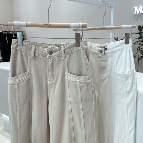 《予約販売》Lineing denim wide pants