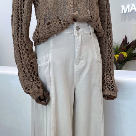 《予約販売》Lineing denim wide pants