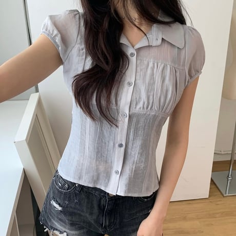 《予約販売》再入荷✨Collared Puff Sleeve Blouse