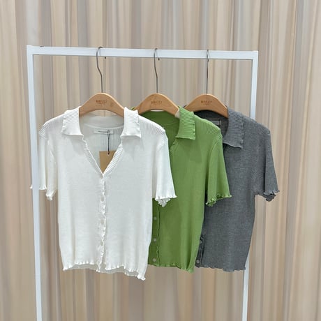《予約販売》Shirred Short Sleeve Cardigan