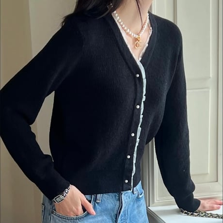 《予約販売》V-neck Lace Cardigan