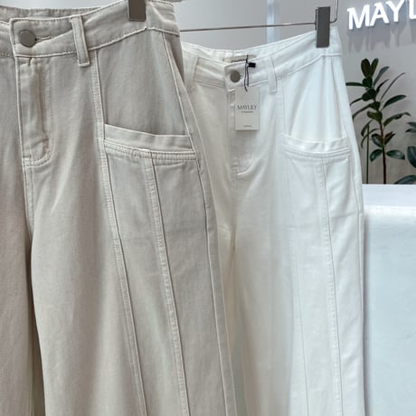 《予約販売》Lineing denim wide pants
