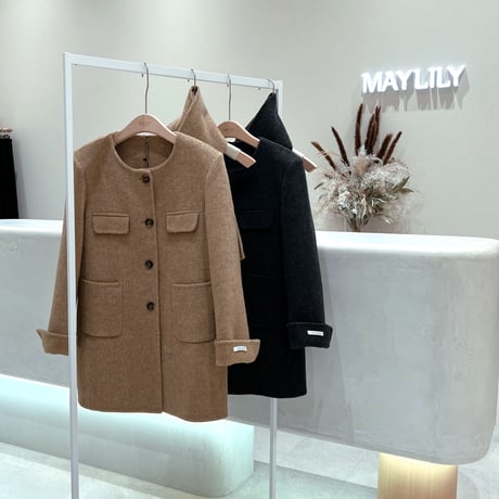 《即日発送📦》MAYLILY original🏠🫧HAND MADE round coat with muffler