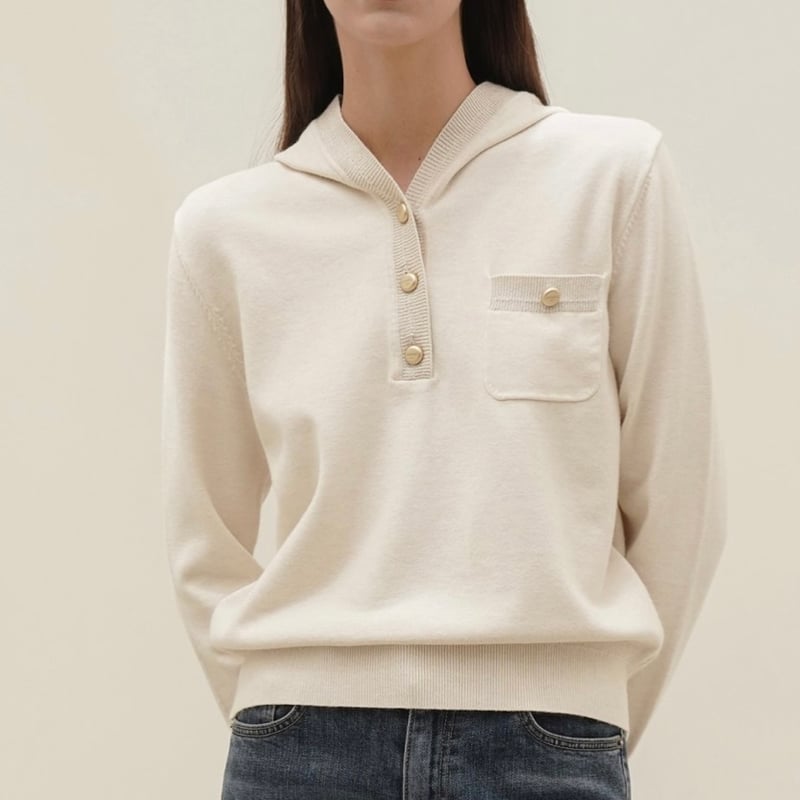 即日発送》knit hoodie tops | MAYLILY