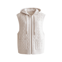 《予約販売》再入荷🖤Cable Knit Quilted Hood Vest