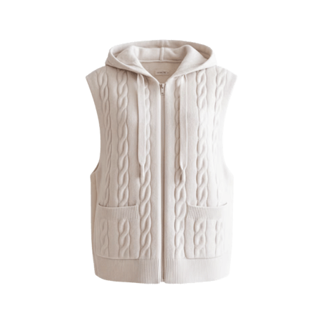 《予約販売》再入荷🖤Cable Knit Quilted Hood Vest