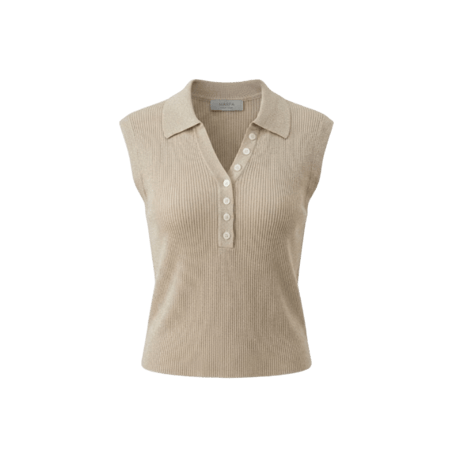 《予約販売》Collared V-Neck Sleeveless Knit