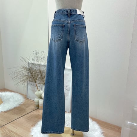 《予約販売》High waist straight denim pants