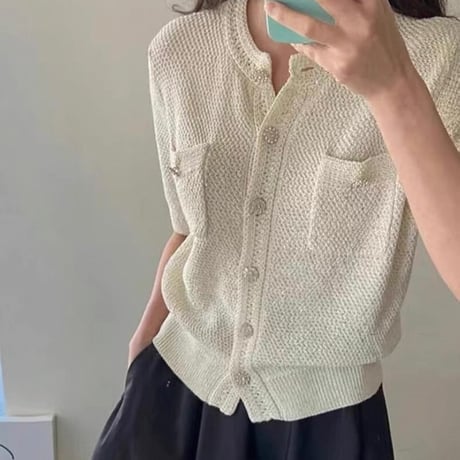 《予約販売》Spangle knit tweed cardigan