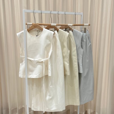 《予約販売》Solid Waist Belt Skirt Set