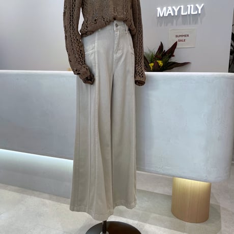 《予約販売》Lineing denim wide pants