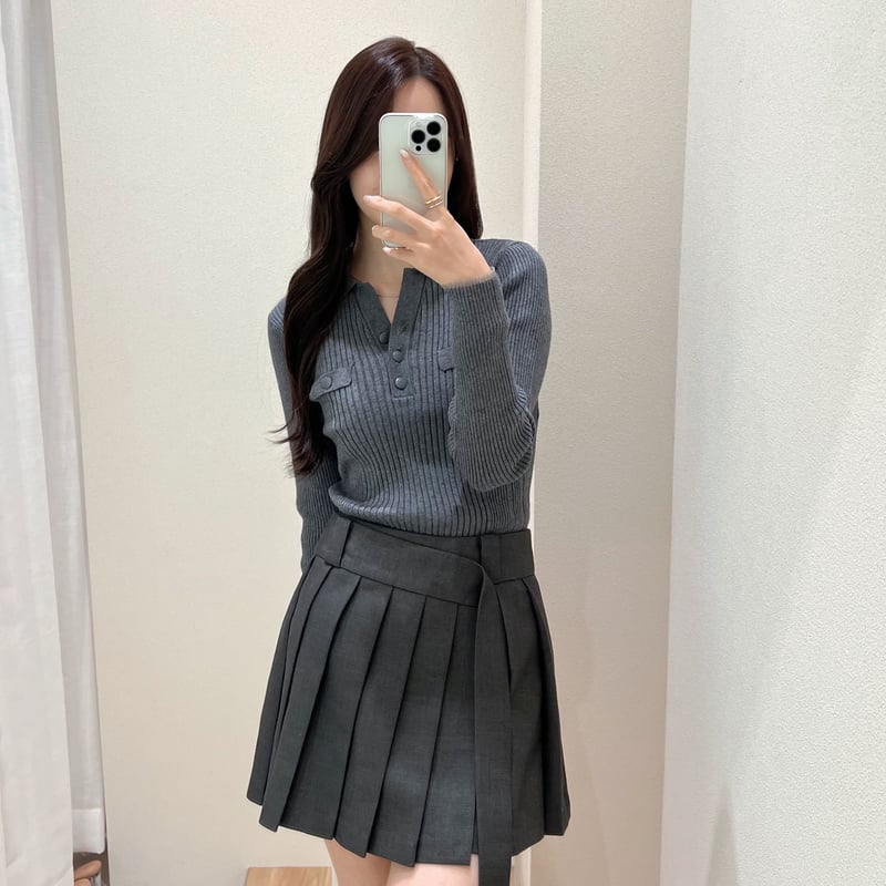 即日発送》残りわずか💦Pleats wrap mini skirt | MAYLILY