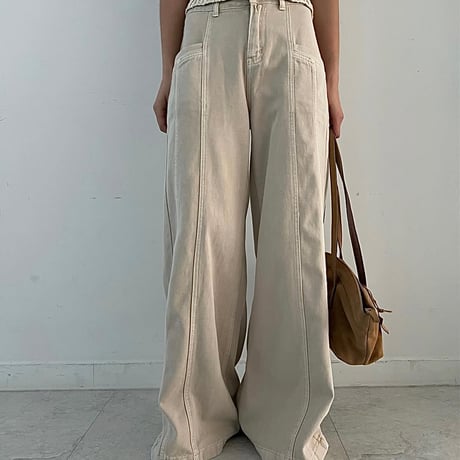 《予約販売》Lineing denim wide pants