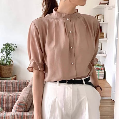 《即日発送📦》Pearl tuck blouse