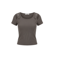《予約販売》Button Shoulder Cutout Top