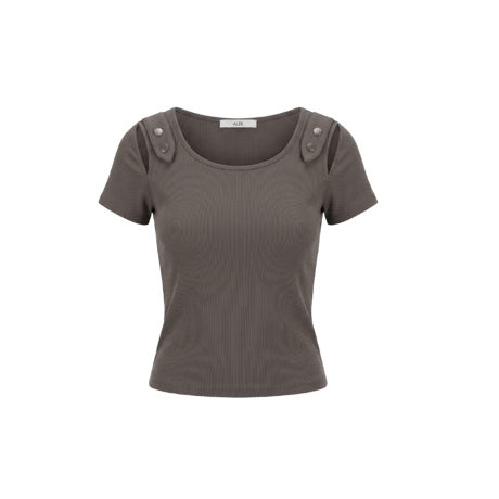 《予約販売》Button Shoulder Cutout Top