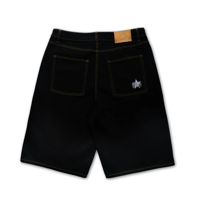 ANGELIC REPORT LOGO DENIM SHORTS BLACK