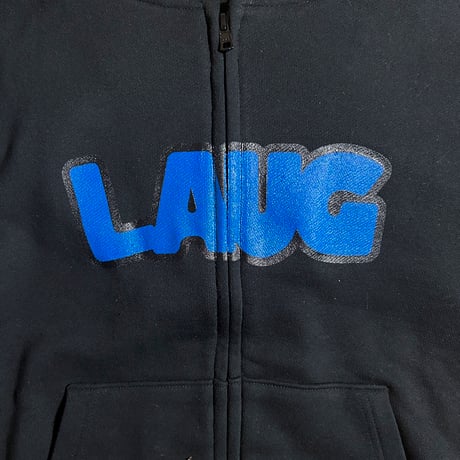 LAUG LOGO ZIP HOODIE BLACK