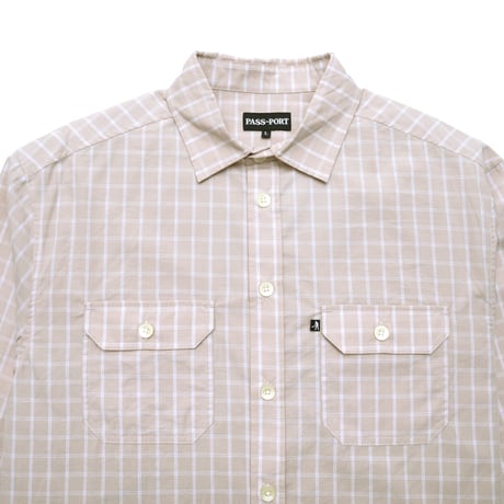 PASSPORT WORKERS CHECK SHIRT LONG SLEEVE CREAM