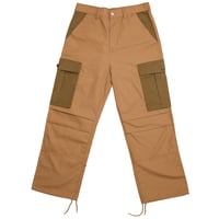 HODDLE PLEATED RIP-STOP CARGO PANTS TAN/KHAKI
