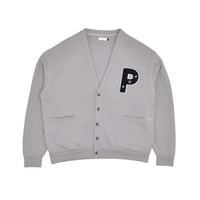 POP TRADING COMPANY BIG P CARDIGAN SWEAT DRIZZLE