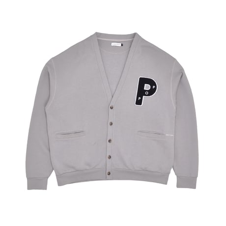 POP TRADING COMPANY BIG P CARDIGAN SWEAT DRIZZLE