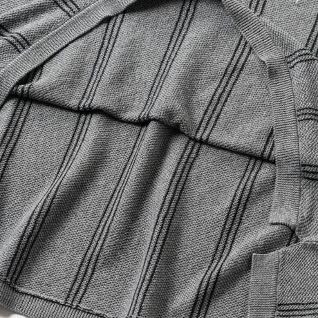 TIGHTBOOTH STRIPE KNIT POLO GREY
