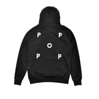 POP TRADING COMPANY POP LOGO HOODED SWEAT BLACK/WHITE