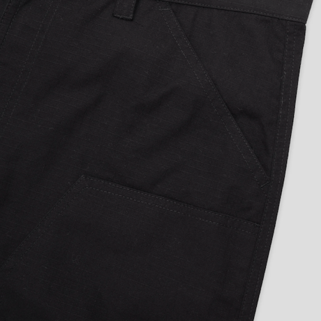 PASS~PORT RIPSTOP DOUBLE KNEE DIGGERS CLUB SHORT - BLACK