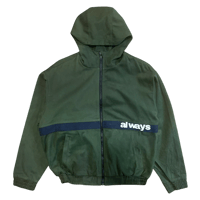 ADWYSD TWO TONE CANVAS BOMBER JACKET GREEN