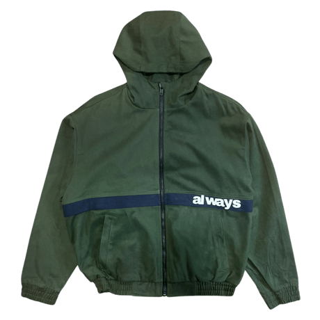ADWYSD TWO TONE CANVAS BOMBER JACKET GREEN