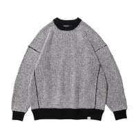 EVISEN WAFFLE MOHAIR CREWNECK BLACK X WHITE