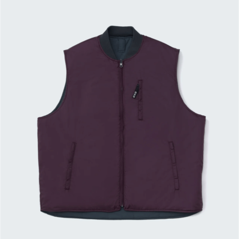 PWA TWO-FACE QUILTED VEST DARK BURGUNDY | LAUG PWA TWO-FACE QUILTED VEST DARK BURGUNDY | LAUG