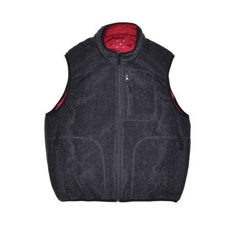 POP TRADING COMPANY REVERSIBLE VEST ANTHRACITE/RIO RED