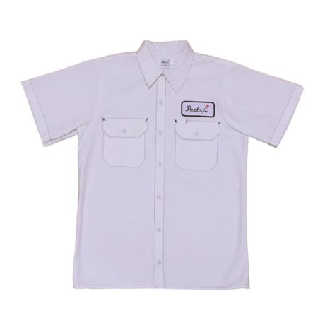 PEELS CONTRAST STITCH WORK SHIRTS WHITE