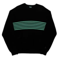 PASS~PORT ORGANIC COTTON STRIPE KNIT SWEATER - BLACK / GREEN