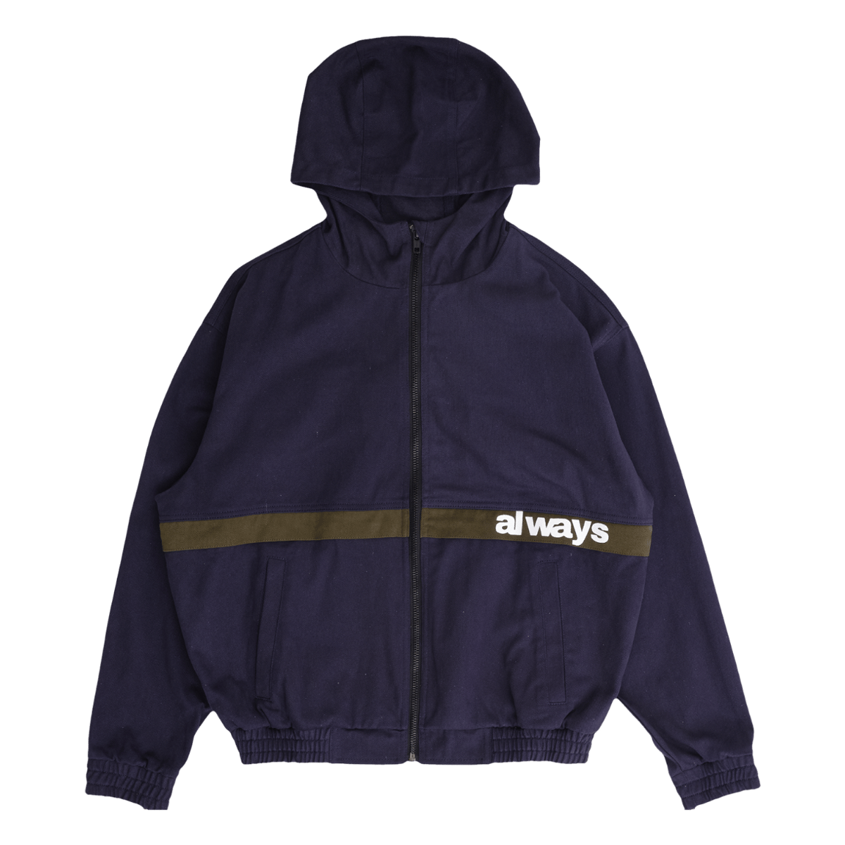 ADWYSD TWO TONE CANVAS BOMBER JACKET NAVY | LAUG