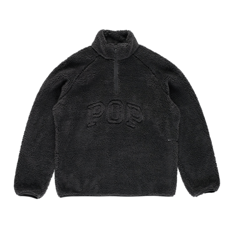 POP TRADING COMPANY ARCH HALFZIP FLEECE SWEAT CHARCOAL
