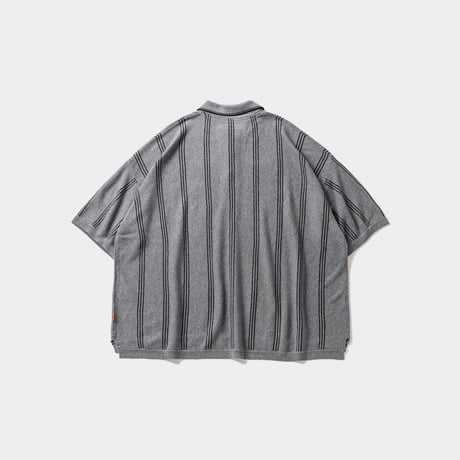 TIGHTBOOTH STRIPE KNIT POLO GREY