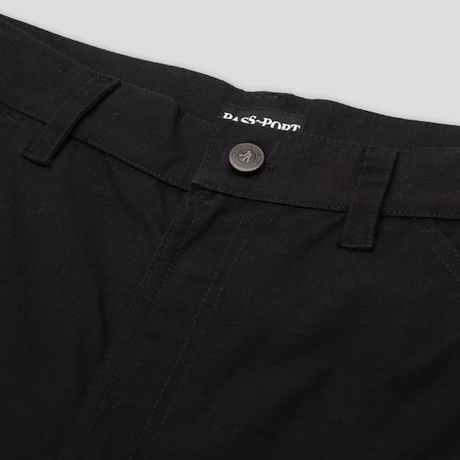 PASS~PORT RIPSTOP DOUBLE KNEE DIGGERS CLUB SHORT - BLACK