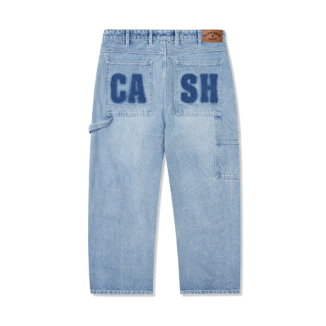CASH ONLY BLOCKOUT DENIM JEANS SILVER INDIGO WASH