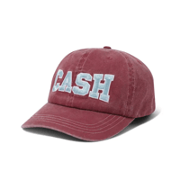 CASH ONLY CAMPUS 6 PANEL CAP BURGUNDY