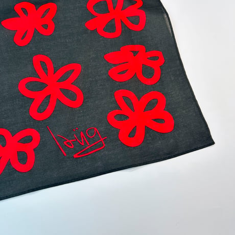 LAUG HIBISCUS BANDANA BLACK/RED