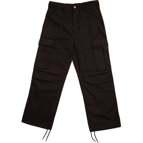 HODDLE PLEATED RIP-STOP CARGO PANTS BLACK/BLACK