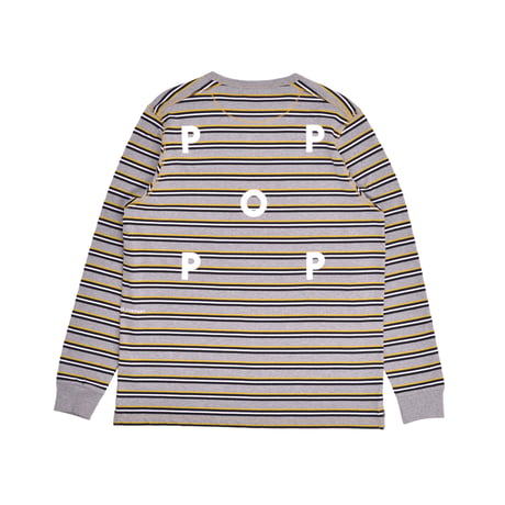POP TRADING COMPANY STRIPED LONGSLEEVE T-SHIRT DRIZZLE
