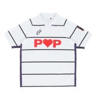 POP TRADING COMPANY STRIPED SPORTIF SHIRT WHITE